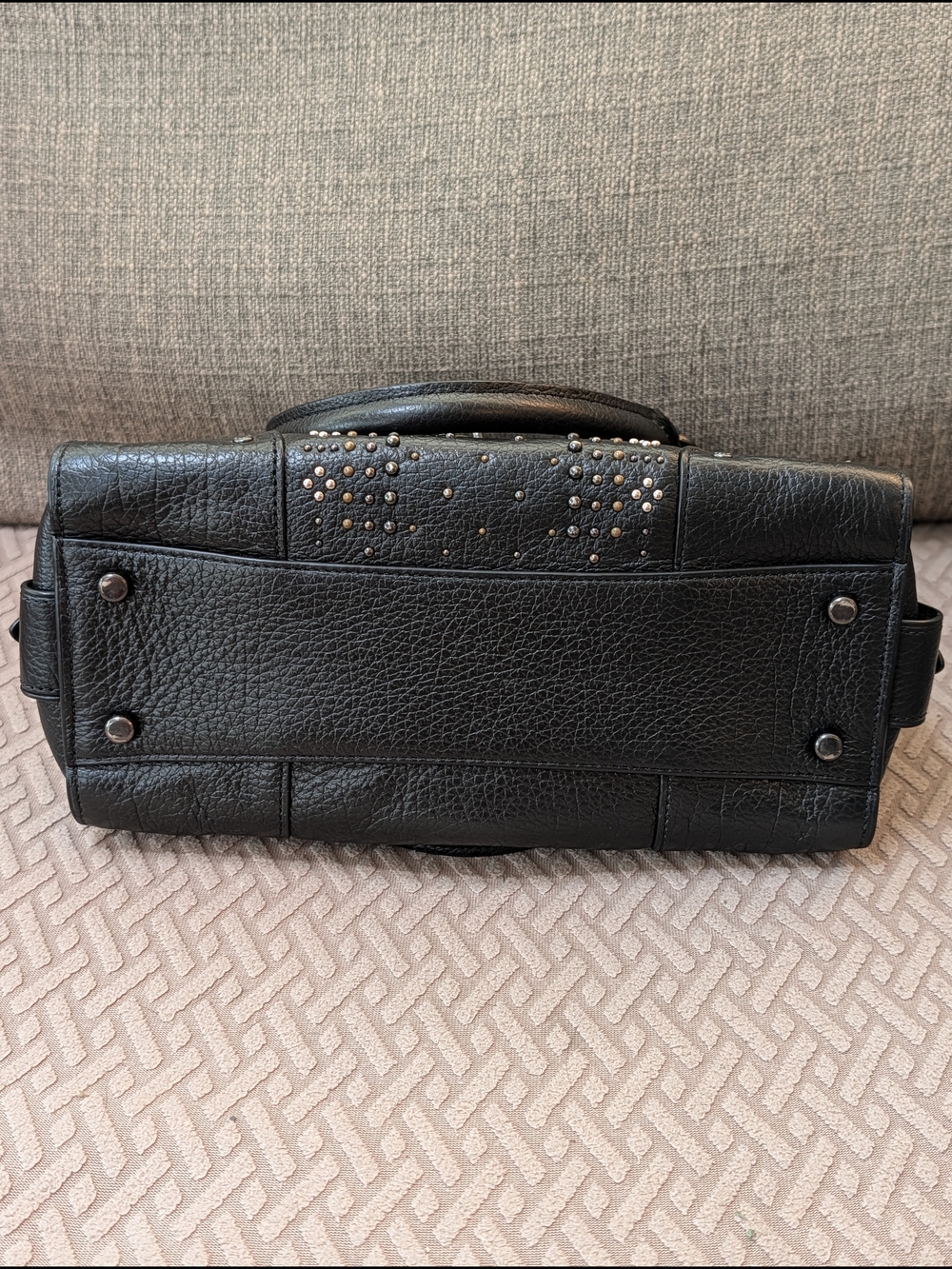 Coach Mercer Gun Metal Black Bandana Rivets Satchel EUC - Picture 14 of 14